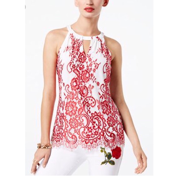 INC International Concepts Tops - INC International Lace Keyhole top